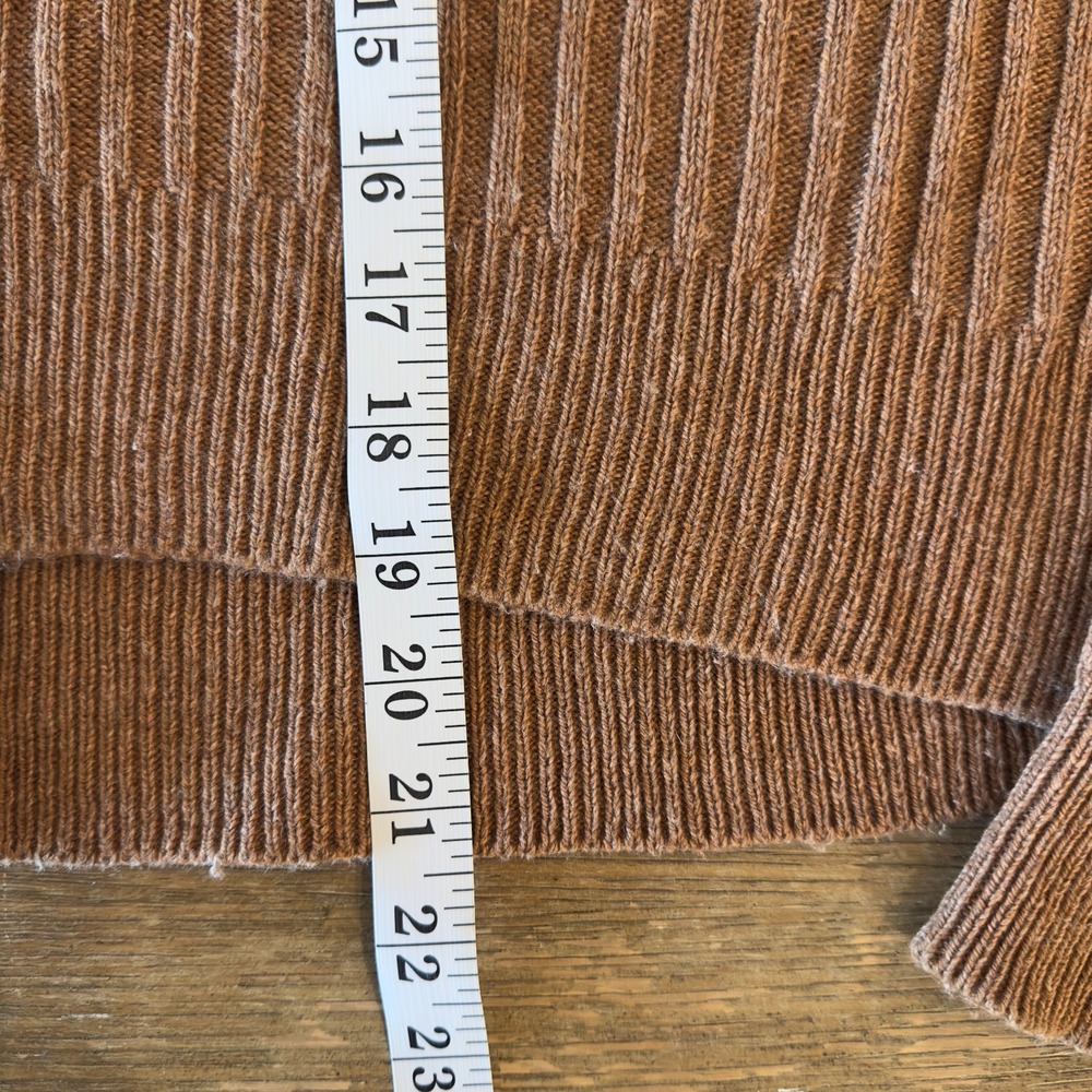 Rag & Bone New York-Maxine Ribbed Merino Wool Blend Polo Sweater-Camel-Women's S - Picture 10 of 16